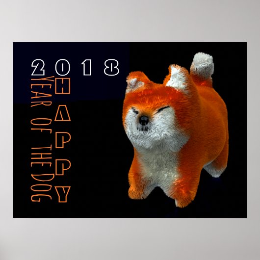 Poster Chien Art numérique Shiba Puppy 3D Année 2018 P 24 (Devant)