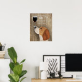 Poster Chien Au Vin Beagle (Bureau à domicile)