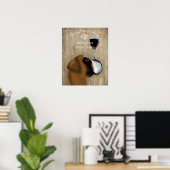 Poster Chien Au Vin Boxer (Bureau à domicile)