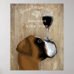Poster Chien Au Vin Boxer