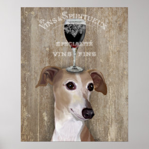 Poster Chien Au Vin Greyhound
