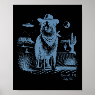 Poster Chien Australian Shepherd'Aussie Vintage Ufo Weste