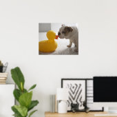Poster Chien avec canard en plastique (Bureau à domicile)