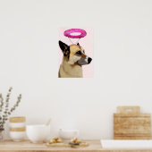 Poster Chien avec Halo rose (Cuisine)