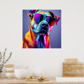 Poster Chien avec lunettes de soleil (Cuisine)