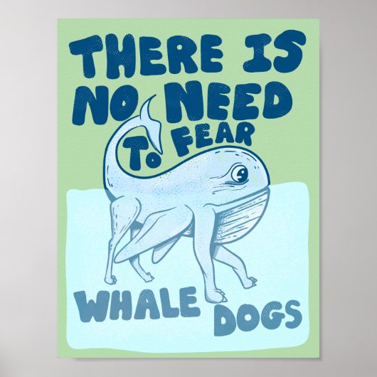 Poster Chien baleine créature drôle (Devant)
