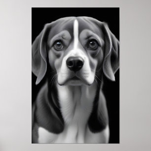 Poster Chien beagle adorable animal de compagnie Portrait