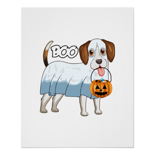 Poster Chien Beagle de Halloween Fantôme (Devant)