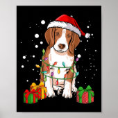 Poster Chien beagle Noël Arbre Lumières Père Noël Chien X (Devant)