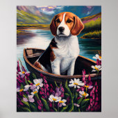 Poster Chien beagle sur une pagaie : une aventure Pittore (Devant)