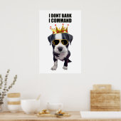 Poster Chien bébé cool avec une phrase drôle en haut (Cuisine)
