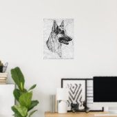 Poster Chien berger allemand (Bureau à domicile)