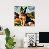 Poster Chien berger allemand (Bureau à domicile)