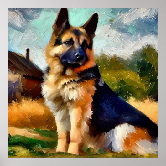 Poster Chien berger allemand (Devant)