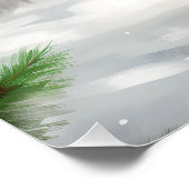 Poster Chien berger allemand en Noël de neige (Coin)