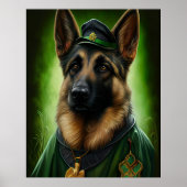Poster Chien berger allemand en tenue de jour St. Patrick (Devant)