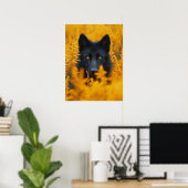Poster Chien berger allemand Loup noir (Bureau à domicile)