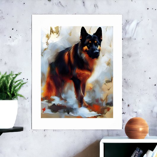 Poster Chien berger allemand magnifique portrait