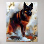 Poster Chien berger allemand magnifique portrait (Devant)