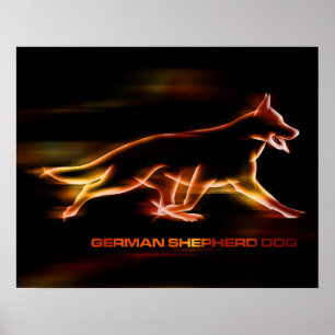 Poster Chien berger allemand - poésie en mouvement