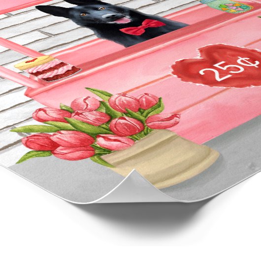 Poster Chien berger allemand Valentine's Day Kissing Boot (Coin)