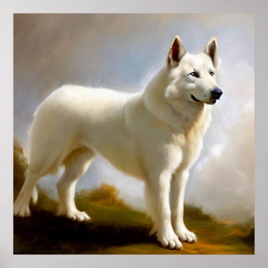 Poster Chien Berger Blanc Suisse (Devant)
