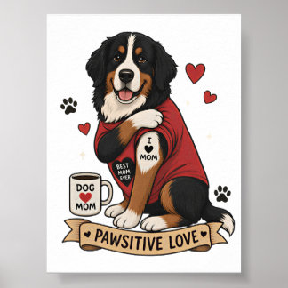 Poster Chien Bernois avec Illustration de Tatouage I Hear
