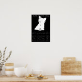 Poster Chien blanc mignon Nouvel An chinois 2018 Calendri (Cuisine)