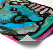 Poster chien bleu et fille (Coin)