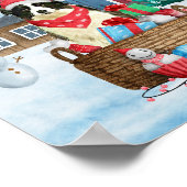Poster Chien Border Collie dans une maison de Noël enneig (Coin)