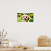 Poster Chien bouffé aux grands yeux | Image Joyeuse de an (Cuisine)