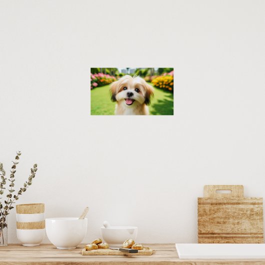Poster Chien bouffé aux grands yeux | Image Joyeuse de an (Cuisine)