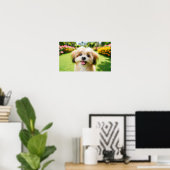 Poster Chien bouffé aux grands yeux | Image Joyeuse de an (Bureau à domicile)