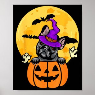 Poster Chien Bouledogue Français Noir Sorcière Amateur de