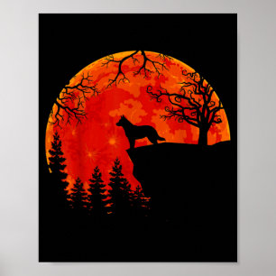 Poster Chien Bouvier Australien Et Halloween De Lune