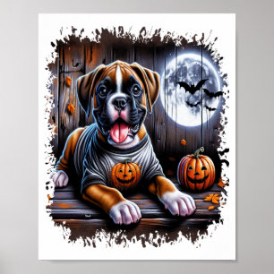 Poster Chien Boxer Halloween