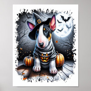 Poster Chien Bull Terrier Halloween