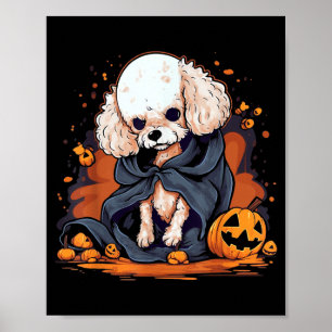 Poster Chien Caniche Halloween