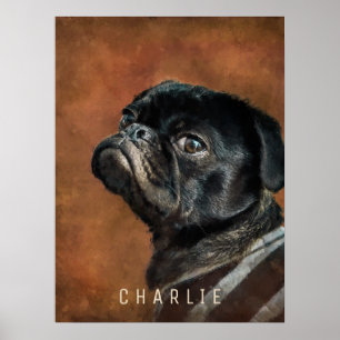 Poster Chien Carlin Noir