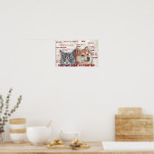 Poster Chien Chat Shiba Inu Doge Mème Drôle Amoureux Amis (Cuisine)