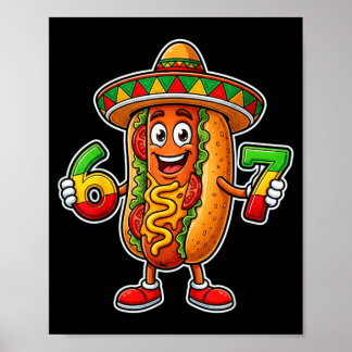 Poster Chien chaud nourriture mexicaine fiesta cinco de m