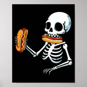 Poster Chien Chaud Squelette Halloween