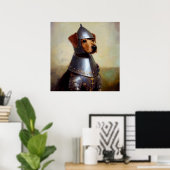 Poster Chien Chevalier médiéval (Bureau à domicile)