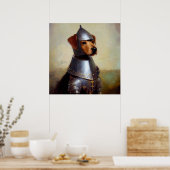 Poster Chien Chevalier médiéval (Cuisine)