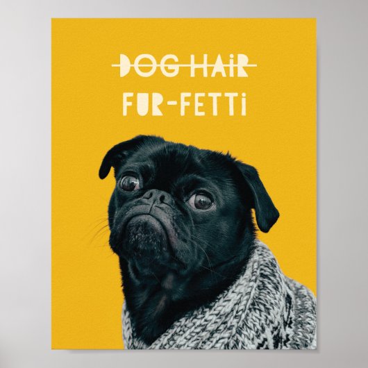 Poster Chien Cheveux Fourrure-Fetti Photo personnalisée C (Devant)
