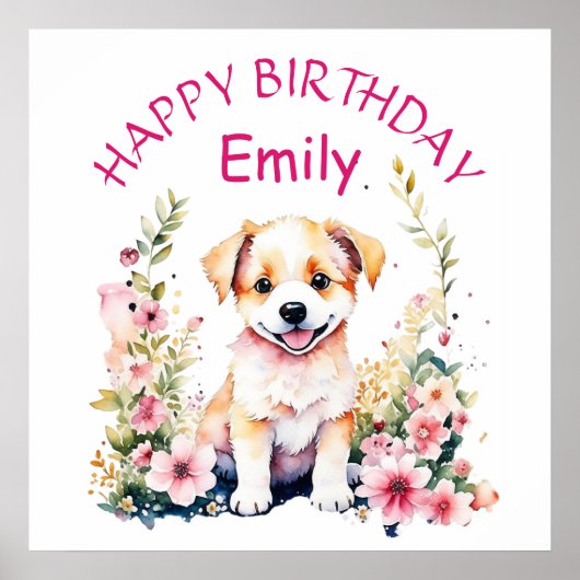 Poster Chien Chien Chien à thème Anniversaire personnalis (Devant)