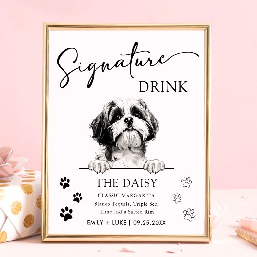 Poster Chien Chien Chien Chien Mariage Signature Boire Si