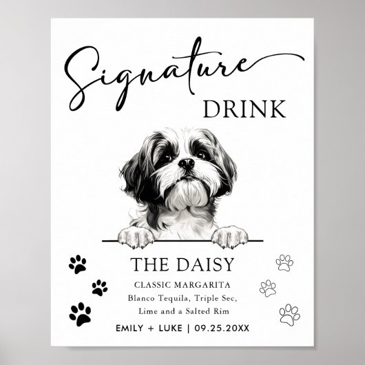 Poster Chien Chien Chien Chien Mariage Signature Boire Si (Devant)