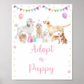 Poster Chien Chien Chien Rose Adopter Un Chien Chien Chie (Devant)