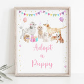 Poster Chien Chien Chien Rose Adopter Un Chien Chien Chie
